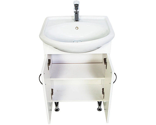 Приобрести Тумба с раковиной белый глянец 51 см Orange Роса RO-50TUW+RA в магазине сантехники Santeh-Crystal.ru