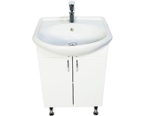 Приобрести Тумба с раковиной белый глянец 51 см Orange Роса RO-50TUW+RA в магазине сантехники Santeh-Crystal.ru