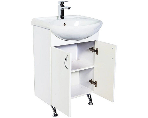 Приобрести Тумба с раковиной белый глянец 61 см Orange Роса RO-60TUW+RA в магазине сантехники Santeh-Crystal.ru