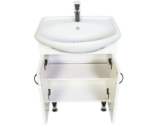 Приобрести Тумба с раковиной белый глянец 61 см Orange Роса RO-60TUW+RA в магазине сантехники Santeh-Crystal.ru