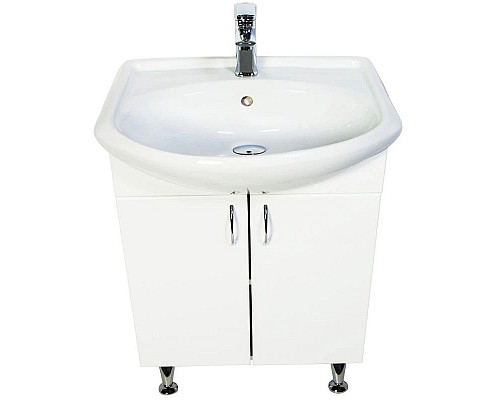 Приобрести Тумба с раковиной белый глянец 61 см Orange Роса RO-60TUW+RA в магазине сантехники Santeh-Crystal.ru