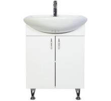 Тумба с раковиной белый глянец 61 см Orange Роса RO-60TUW+RA