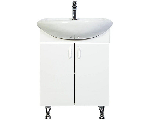 Приобрести Тумба с раковиной белый глянец 61 см Orange Роса RO-60TUW+RA в магазине сантехники Santeh-Crystal.ru