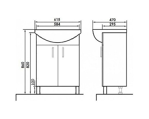 Приобрести Тумба с раковиной белый глянец 61 см Orange Роса RO-60TUW+RA в магазине сантехники Santeh-Crystal.ru