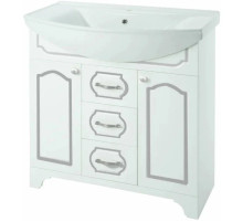 Тумба белый глянец серебряная патина 102,4 см Bellezza Тиффани 4630518110395