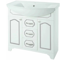 Тумба белый глянец серебряная патина 82,7 см Bellezza Тиффани 4630514110399