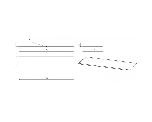 Купить Столешница 119,8 см дуб Cersanit Moduo BL-MOD120 в магазине сантехники Santeh-Crystal.ru