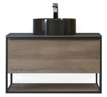 Тумба древесный аттик/черный 90 см Jorno Steal Ste.01.90/P/Da