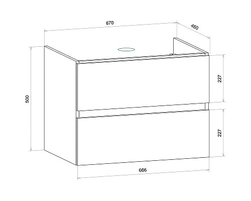 Заказать Тумба айс какао 67 см Art&Max Techno AM-Techno-700-2C-SO-FC305 в магазине сантехники Santeh-Crystal.ru