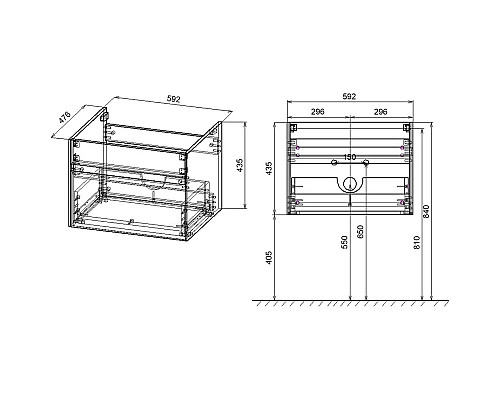 Тумба темный дуб 59,2 см Vincea Chiara VMC-2C600RO