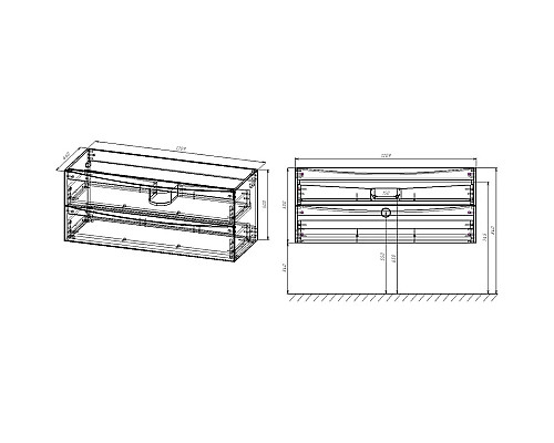 Тумба белый глянец 120,9 см Vincea Mia VMC-2MC120GW