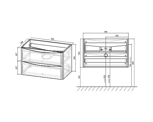 Тумба темный дуб 79 см Vincea Paola VMC-2P800RW