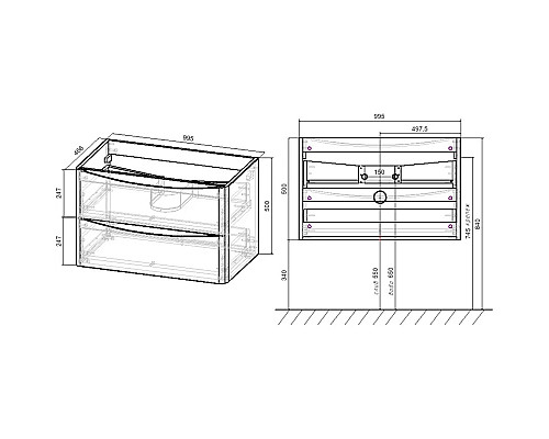 Тумба темный дуб 99,5 см Vincea Paola VMC-2P100RW