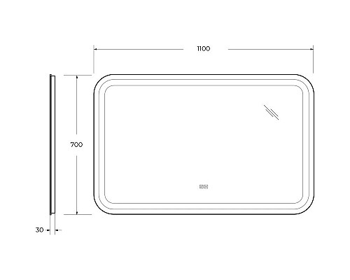 Приобрести Зеркало 110х70 см Cezares Stylus CZR-SPC-STYLUS-1100-700-TCH-WARM в магазине сантехники Santeh-Crystal.ru