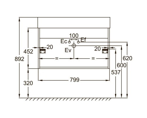 Заказать Тумба белый глянец/черный матовый 79,9 см Jacob Delafon Vivienne EB1667-J5-J53 в магазине сантехники Santeh-Crystal.ru