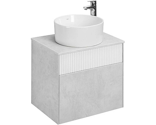 Купить Тумба с раковиной светло-серый/белый матовый 60 см Акватон Марбл 1A2761K2MH4C0 в магазине сантехники Santeh-Crystal.ru