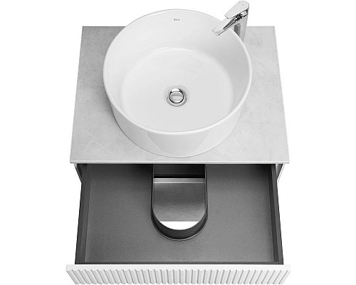 Купить Тумба с раковиной светло-серый/белый матовый 60 см Акватон Марбл 1A2761K2MH4C0 в магазине сантехники Santeh-Crystal.ru