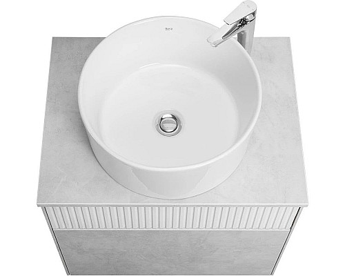 Купить Тумба с раковиной светло-серый/белый матовый 60 см Акватон Марбл 1A2761K2MH4C0 в магазине сантехники Santeh-Crystal.ru