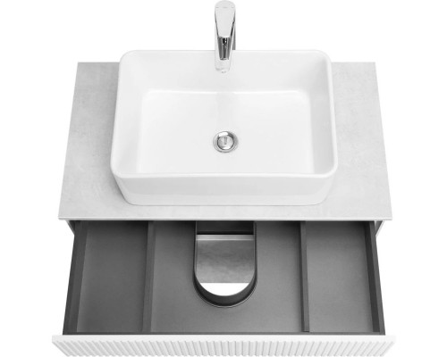 Заказать Тумба с раковиной светло-серый/белый матовый 80 см Акватон Марбл 1A2762K1MH4C0 в магазине сантехники Santeh-Crystal.ru