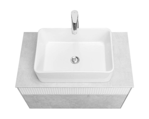 Заказать Тумба с раковиной светло-серый/белый матовый 80 см Акватон Марбл 1A2762K1MH4C0 в магазине сантехники Santeh-Crystal.ru