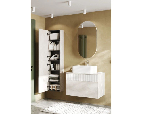 Заказать Тумба с раковиной светло-серый/белый матовый 80 см Акватон Марбл 1A2762K1MH4C0 в магазине сантехники Santeh-Crystal.ru