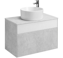 Тумба с раковиной светло-серый/белый матовый 80 см Акватон Марбл 1A2762K2MH4C0