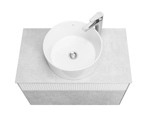 Купить Тумба с раковиной светло-серый/белый матовый 80 см Акватон Марбл 1A2762K2MH4C0 в магазине сантехники Santeh-Crystal.ru