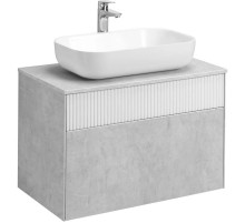 Тумба с раковиной светло-серый/белый матовый 80 см Акватон Марбл 1A2762K4MH4C0