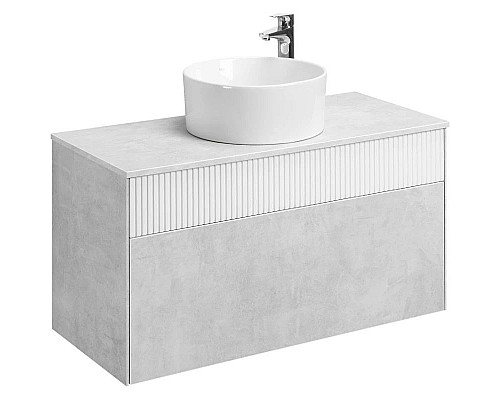 Приобрести Тумба с раковиной светло-серый/белый матовый 100 см Акватон Марбл 1A2763K2MH4C0 в магазине сантехники Santeh-Crystal.ru