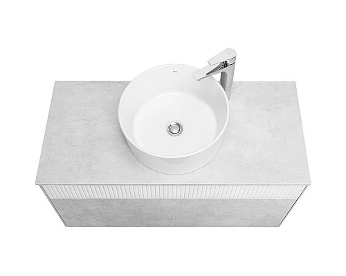 Приобрести Тумба с раковиной светло-серый/белый матовый 100 см Акватон Марбл 1A2763K2MH4C0 в магазине сантехники Santeh-Crystal.ru