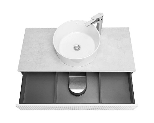 Приобрести Тумба с раковиной светло-серый/белый матовый 100 см Акватон Марбл 1A2763K2MH4C0 в магазине сантехники Santeh-Crystal.ru