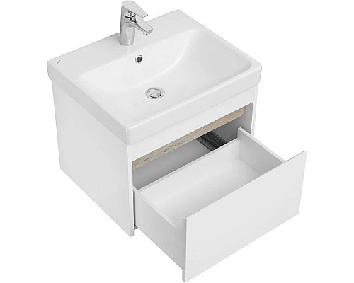 Купить Тумба с раковиной белый глянец/ясень шимо 55 см Акватон Марти 1A2632K0MY010 в магазине сантехники Santeh-Crystal.ru