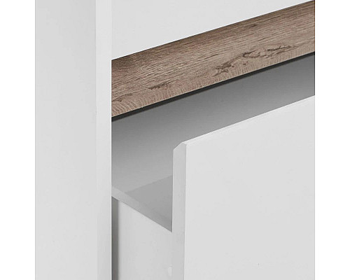 Купить Тумба с раковиной белый глянец/ясень шимо 55 см Акватон Марти 1A2632K0MY010 в магазине сантехники Santeh-Crystal.ru