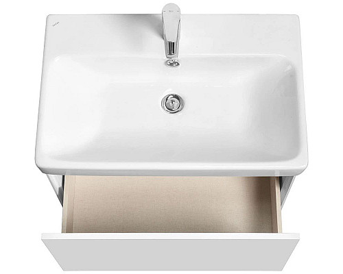 Приобрести Тумба с раковиной белый глянец/белый матовый 70,5 см Акватон Асти 1A2630K0AX2B0 в магазине сантехники Santeh-Crystal.ru