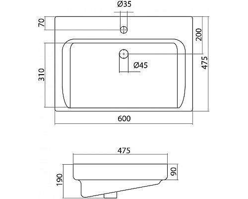 Заказать Комплект мебели белый глянец 60 см Onika Балтика 106035 + 1WH302082 + 205815 в магазине сантехники Santeh-Crystal.ru