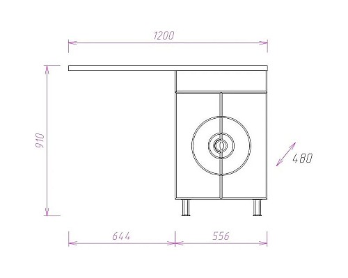 Купить Тумба с раковиной белый глянец 120 см Onika Космос 106019 + 612001 в магазине сантехники Santeh-Crystal.ru