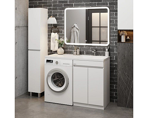 Заказать Тумба с раковиной белый глянец 120 см Onika Милтон Нова 105802 + FC-00001870 в магазине сантехники Santeh-Crystal.ru