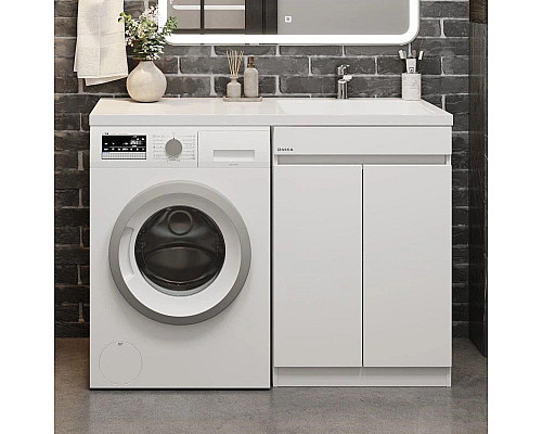 Заказать Тумба с раковиной белый глянец 120 см Onika Милтон Нова 105802 + FC-00001870 в магазине сантехники Santeh-Crystal.ru