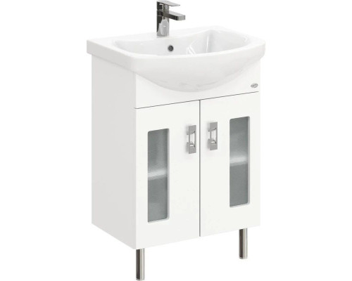 Приобрести Комплект мебели белый глянец 55 см Onika Кристалл 105555 + 1WH501702 + 205818 в магазине сантехники Santeh-Crystal.ru