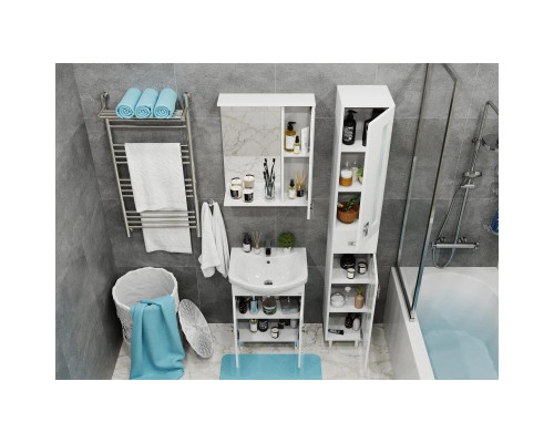 Приобрести Комплект мебели белый глянец 55 см Onika Кристалл 105555 + 1WH501702 + 205818 в магазине сантехники Santeh-Crystal.ru