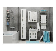 Комплект мебели белый глянец 55 см Onika Кристалл 105555 + 1WH501702 + 205817