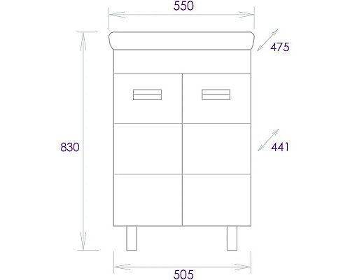 Купить Комплект мебели белый глянец 55 см Onika Балтика 105552 + 1WH302126 + 205848 в магазине сантехники Santeh-Crystal.ru