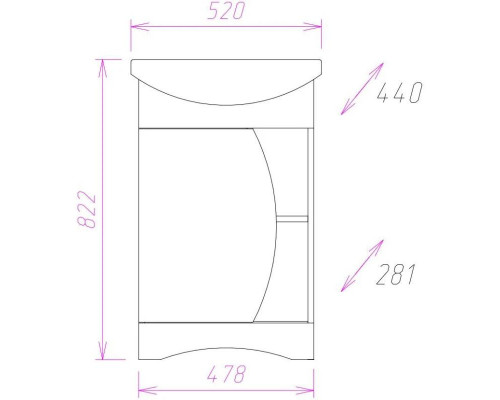 Заказать Тумба с раковиной венге луизиана/бодега 52 см Onika Дуэт 105201 + 1.3120.1.S00.11B.0 в магазине сантехники Santeh-Crystal.ru