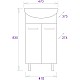 Купить Тумба с раковиной белый глянец 47 см Onika Коралл 104701 + 604701 в магазине сантехники Santeh-Crystal.ru