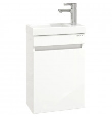 Тумба с раковиной белый глянец 40 см Onika Милтон 104007 + UM-COM40/1