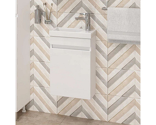 Купить Тумба с раковиной белый глянец 40 см Onika Милтон 104007 + UM-COM40/1 в магазине сантехники Santeh-Crystal.ru