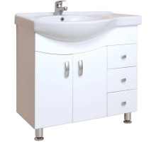 Тумба с раковиной белый глянец 83 см Onika Эльбрус 108202 + 1WH110228