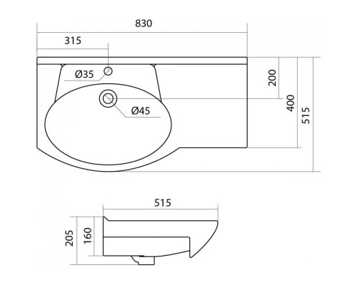 Заказать Тумба с раковиной белый глянец 83 см Onika Эльбрус 108202 + 1WH110228 в магазине сантехники Santeh-Crystal.ru