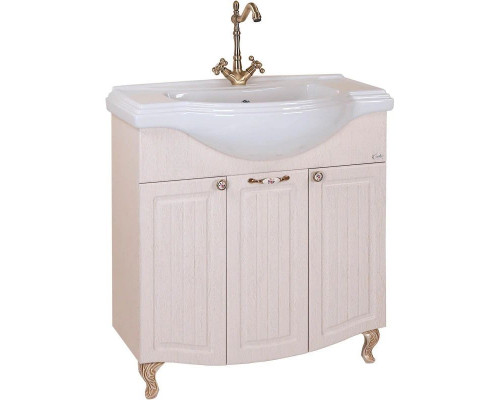 Приобрести Комплект мебели белое дерево 81 см Onika Арно 108035 + 4620008198941 + 208085 в магазине сантехники Santeh-Crystal.ru