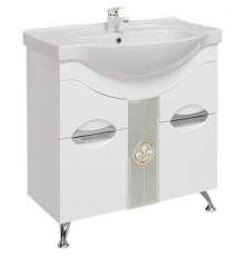 Тумба с раковиной белый глянец 79,5 см Onika Флорена 108021 + UM-ERI80/1